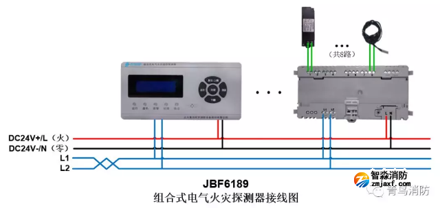 JBF6189電氣火災監(jiān)控系統(tǒng)產(chǎn)品接線圖