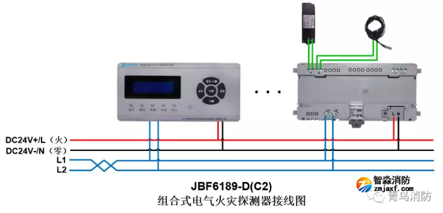 JBF6189-D（C2）電氣火災監(jiān)控系統(tǒng)產(chǎn)品接線圖