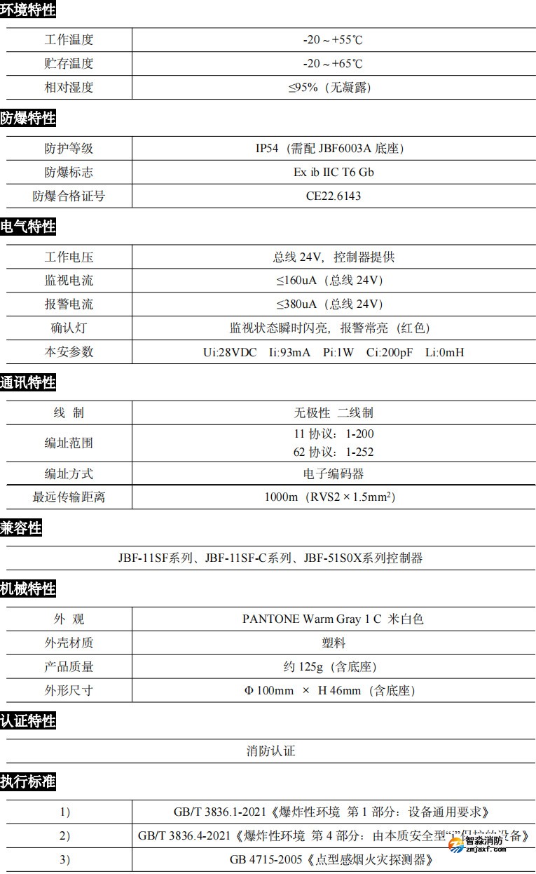 JTY-GD-JBF5100C-Ex點(diǎn)型光電感煙火災(zāi)探測(cè)器 本安型