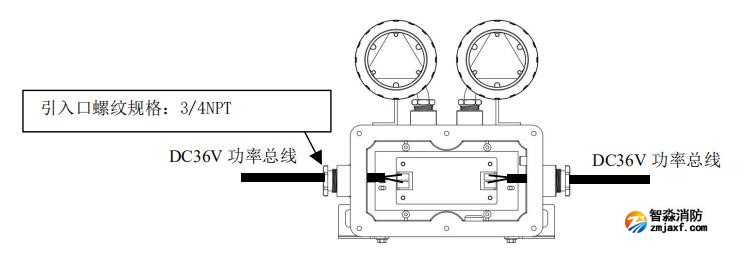 J-ZFJC-E3W-16B2-Ex防爆集電集控型消防應(yīng)急照明燈具接線及安裝說明