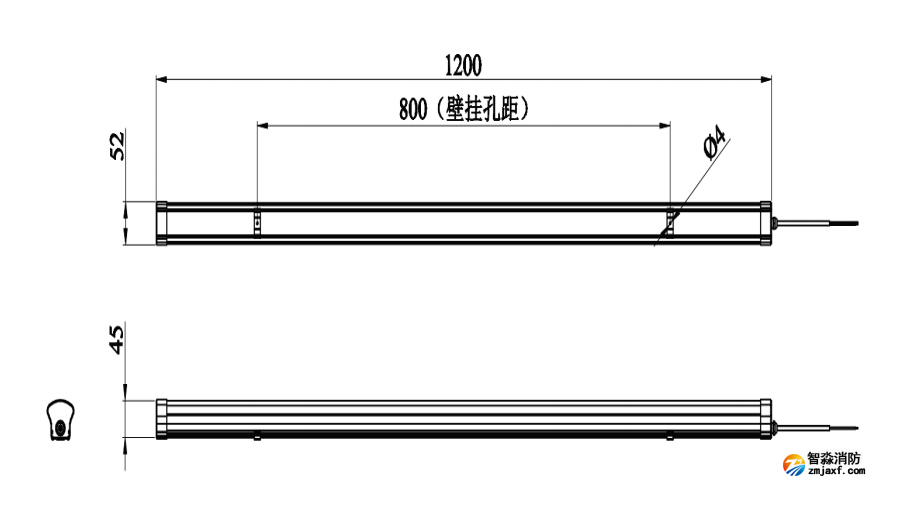 J-ZFJC-E12W-17Z5LA集中電源集中控制型消防應(yīng)急照明燈具