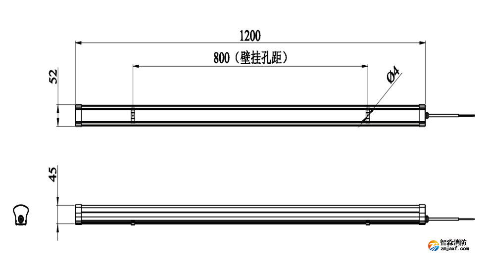 J-ZFJC-E12W-17Z5A集中電源集中控制型消防應急照明燈具