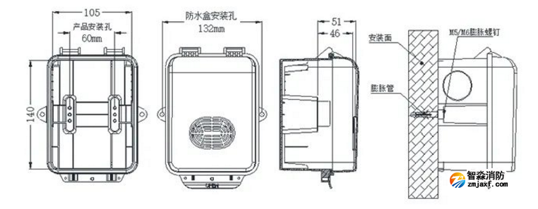 TX3962聲光警報(bào)器防水盒安裝說明圖