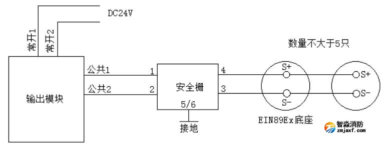 J-EIN87Ex防爆型火災(zāi)聲光警報器接線圖