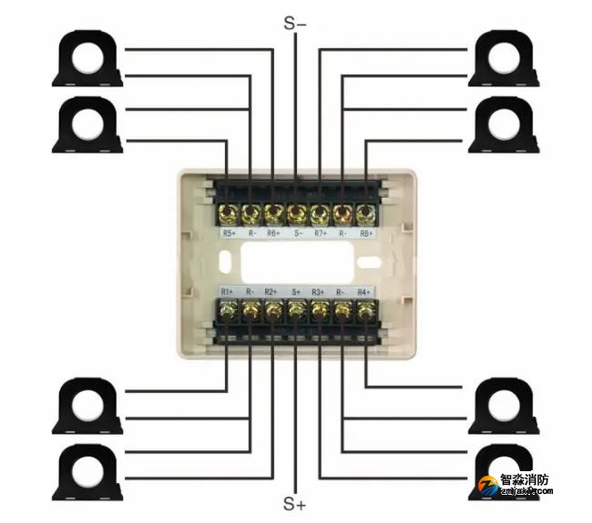 J-EI6714剩余電流式電氣火災監(jiān)控探測器接線圖
