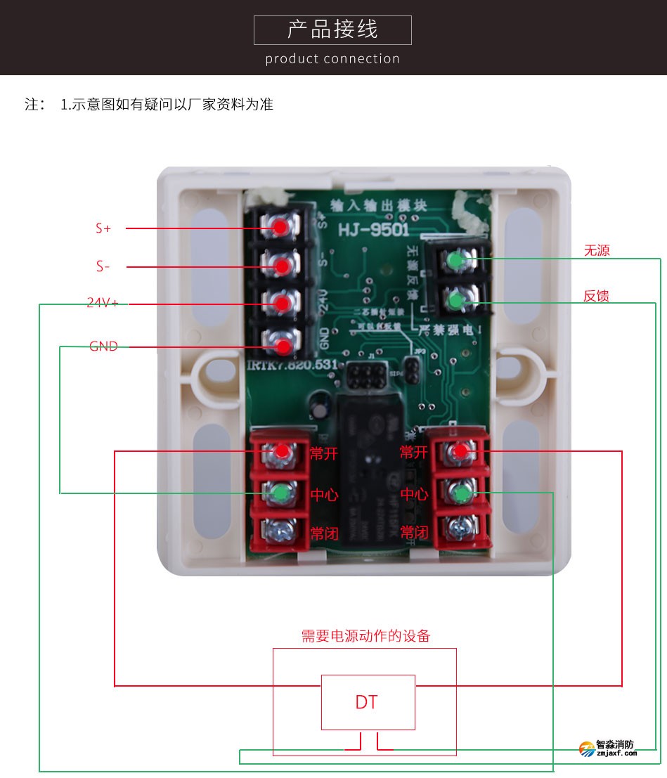 HJ-9501輸入/輸出模塊產(chǎn)品接線