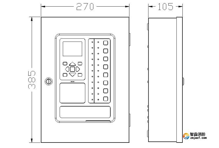 JB-QBL-DK520消防設(shè)備電源狀態(tài)監(jiān)控器外形尺寸圖