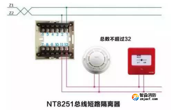 NT8251總線短路隔離器接線圖