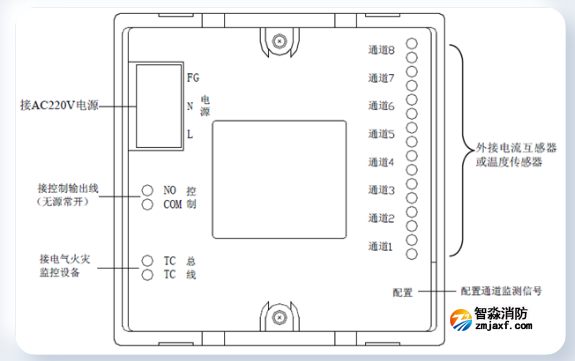 LDT9008EN組合式電氣火災(zāi)監(jiān)控探測器接線圖