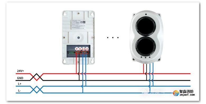 JTY-H-JBF4382C線型光束感煙火災(zāi)探測(cè)器四線制接線圖