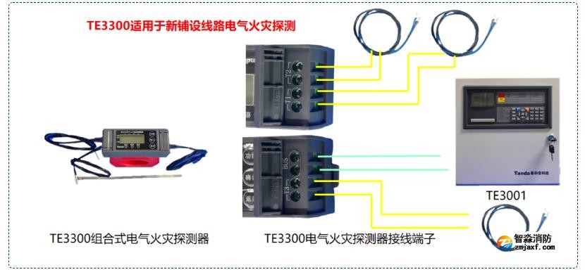 TE3300電氣火災(zāi)探測設(shè)備接線圖