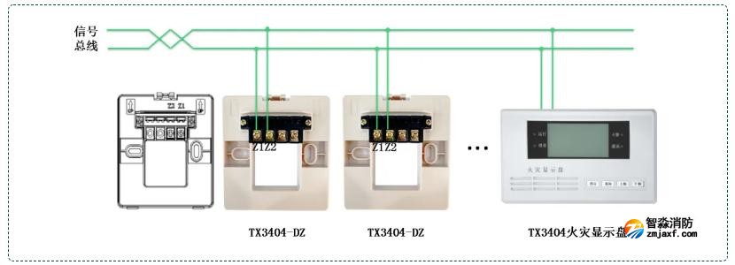 TX3404火災顯示盤接線圖