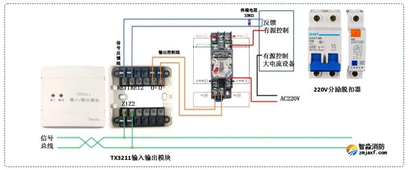 TX3211輸入輸出模塊控制照明配電接線圖