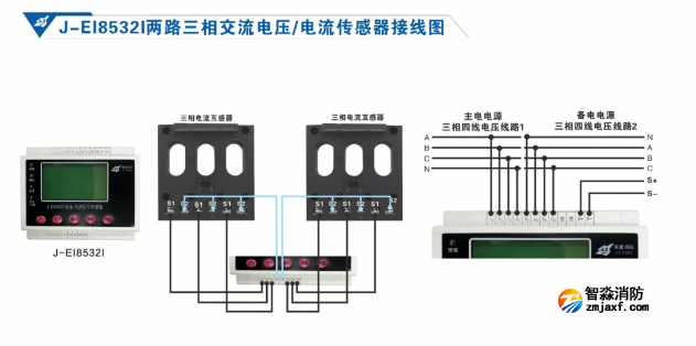 依愛消防設(shè)備電源狀態(tài)監(jiān)控系統(tǒng)接線圖