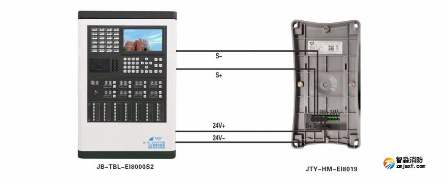 JTY-HM-EI8019型線型光束感煙火災探測器接線圖