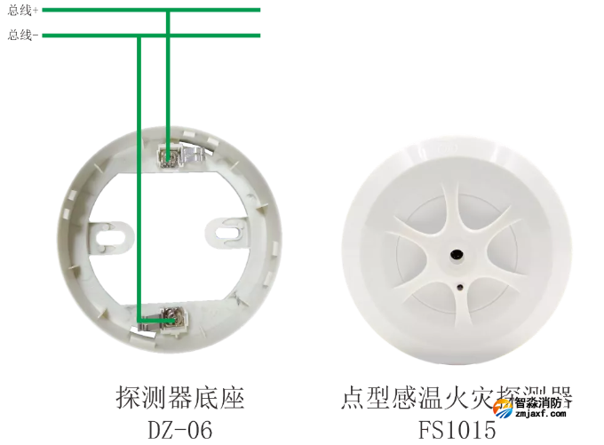 點(diǎn)型感溫火災(zāi)探測(cè)器接線圖