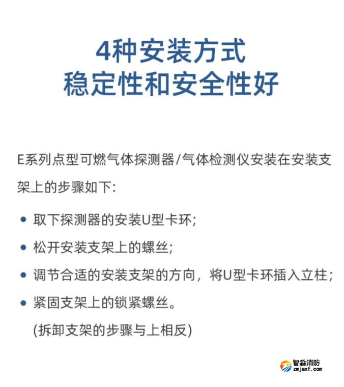 賦安工業(yè)及商業(yè)用途點型可燃氣體探測器安裝方式