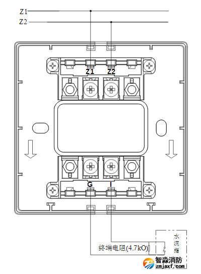 海灣消防GST-LD-8300B輸入模塊常開無源觸點接線圖